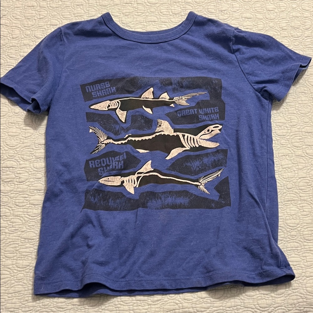 Cat & Jack Blue Shark Skeleton Kids T-Shirt